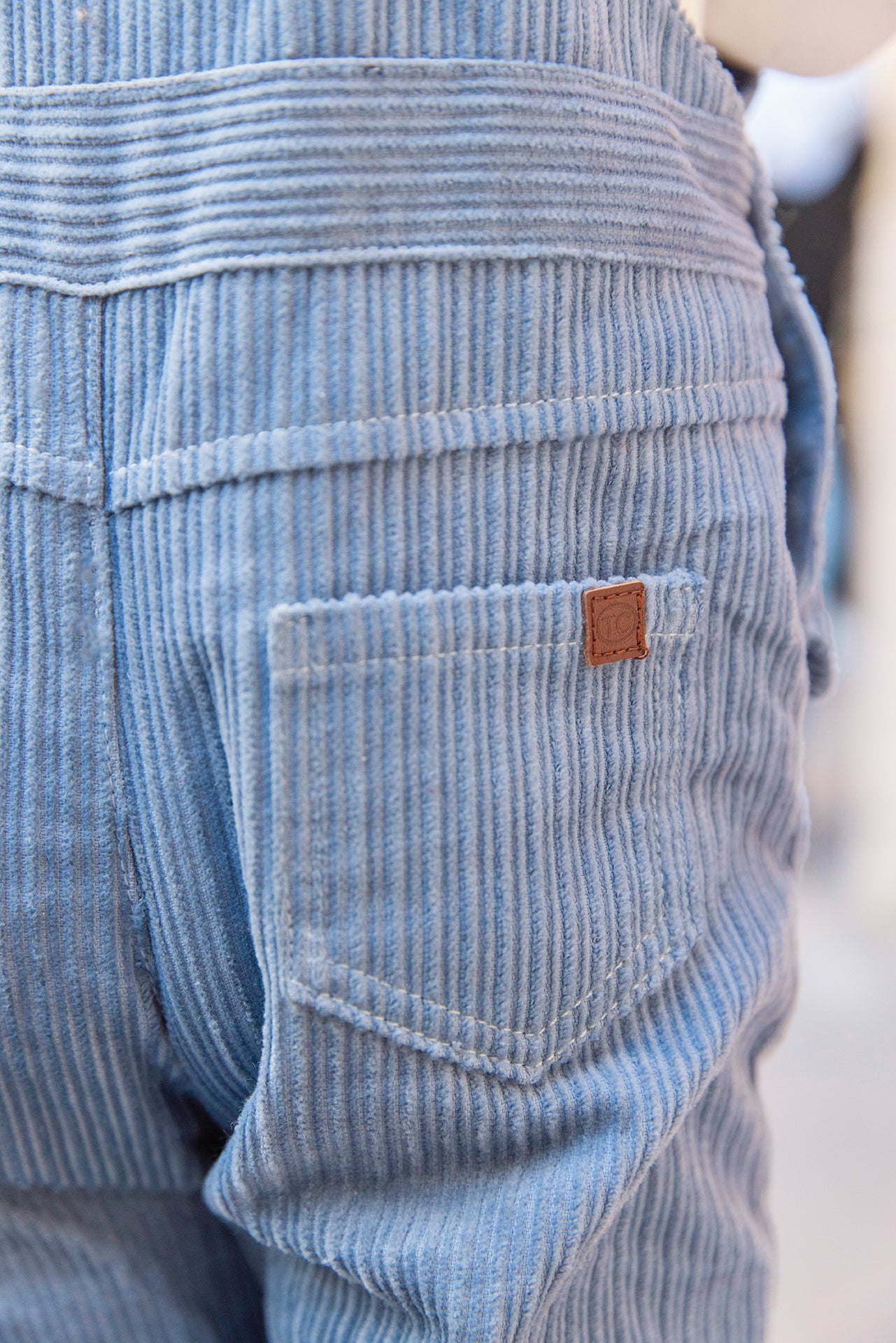 Salopette longue - Bleu grisé en velours