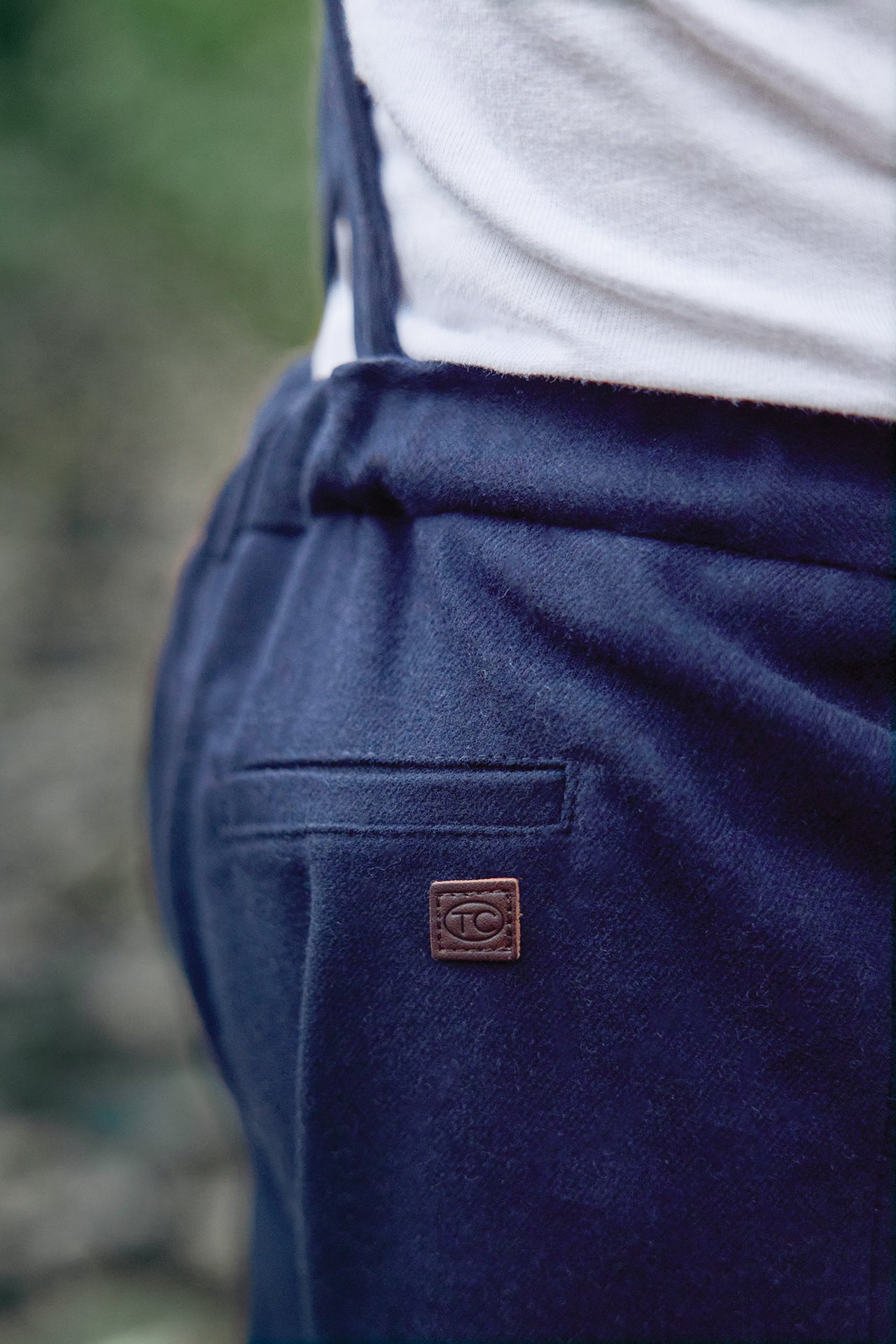 Pantalon court - Marine bretelles