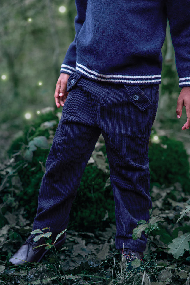 Pantalon - Marine en velours - Image principale