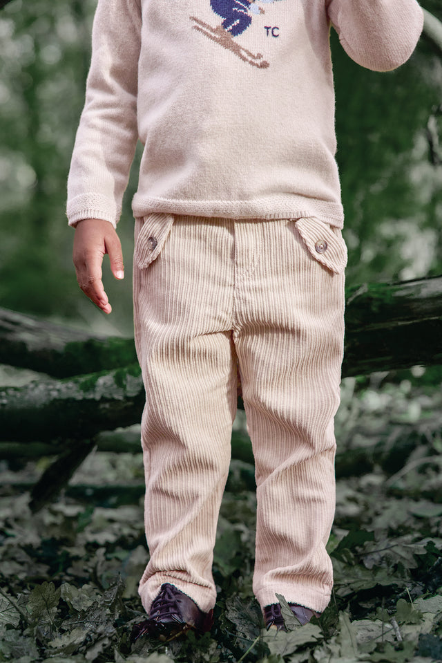 Pantalon - Beige en velours - Image principale