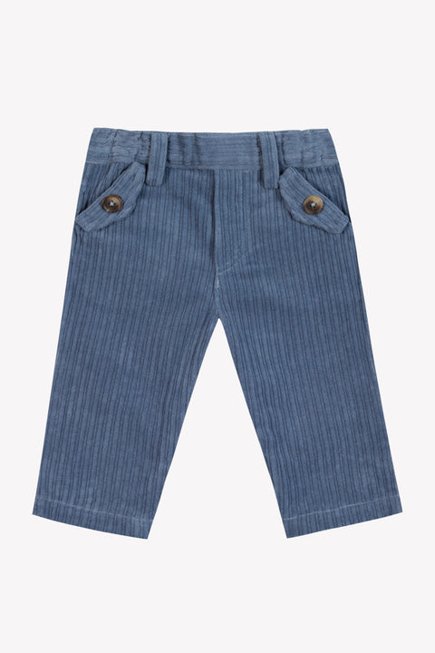 Pantalon - Bleu grisé en velours - Image principale