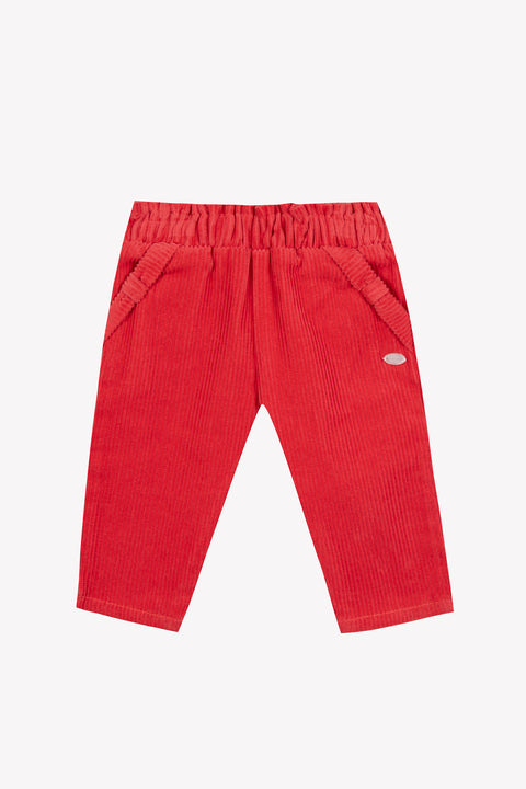 Pantalon - Praline velours nœud - Image principale