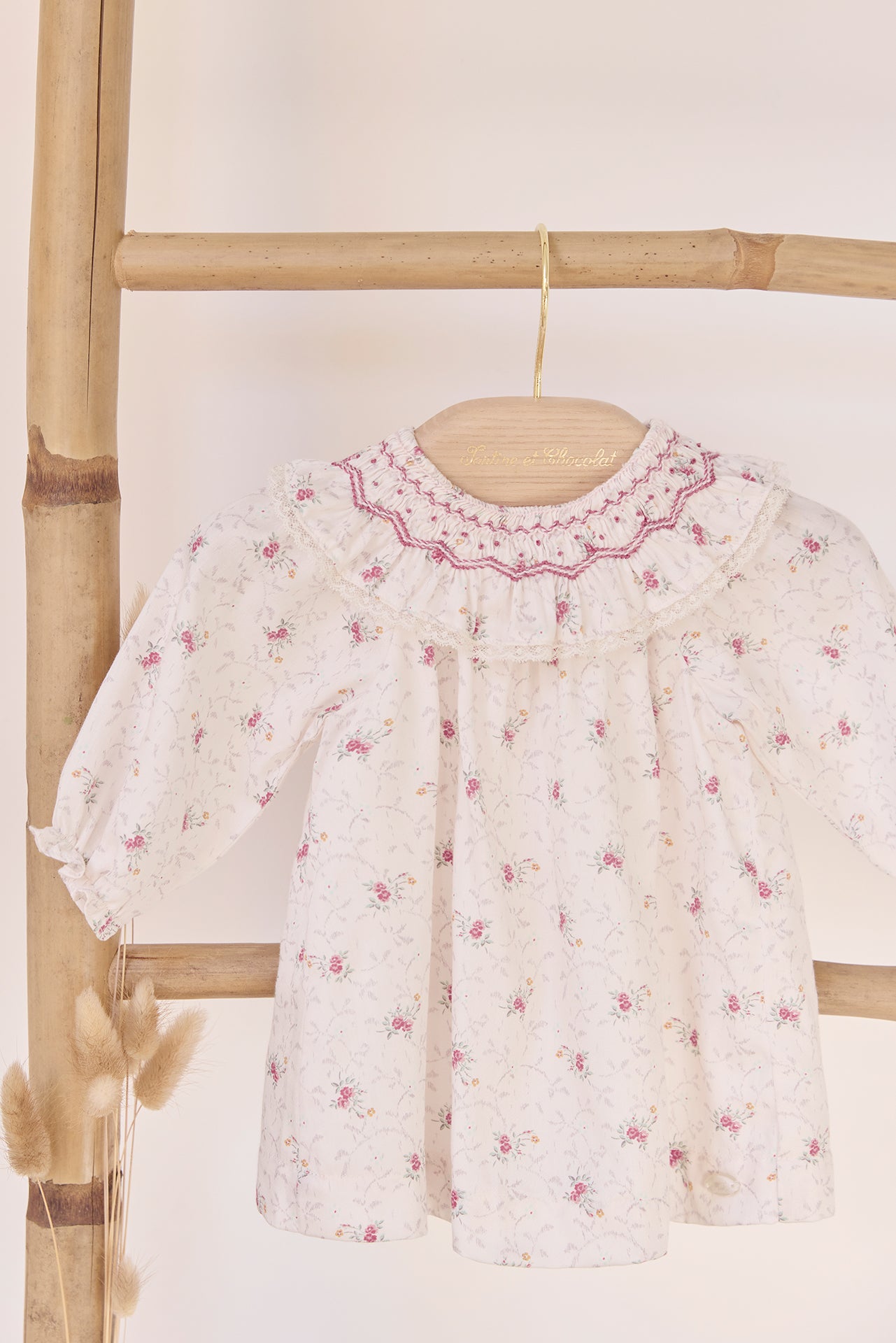 Jurk - Ecru Borduurwerk bloemen