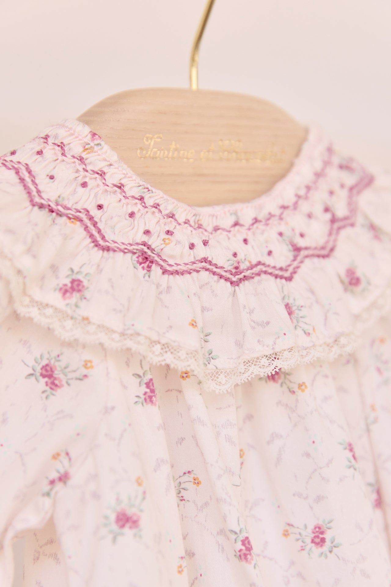 Jurk - Ecru Borduurwerk bloemen