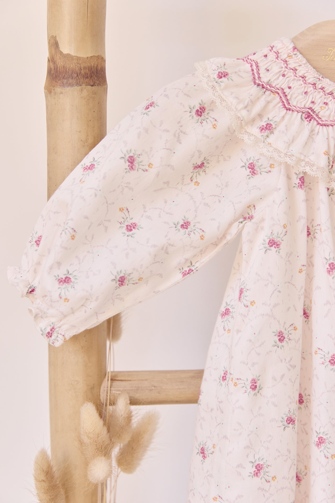 Jurk - Ecru Borduurwerk bloemen