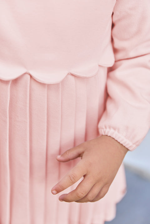 Robe - Rose pâle plis religieux - Image principale