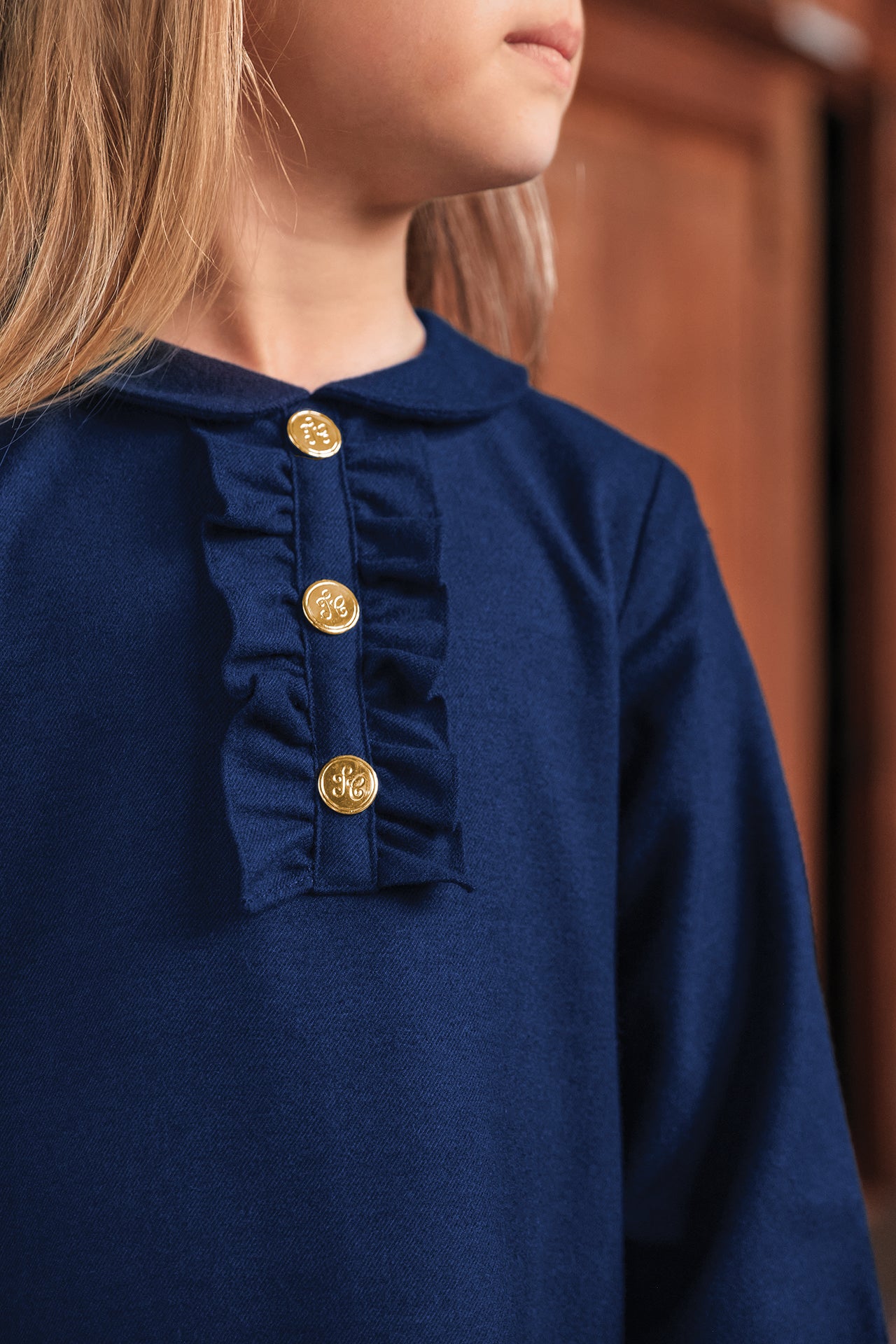 Kleid - Marineblau Falten-