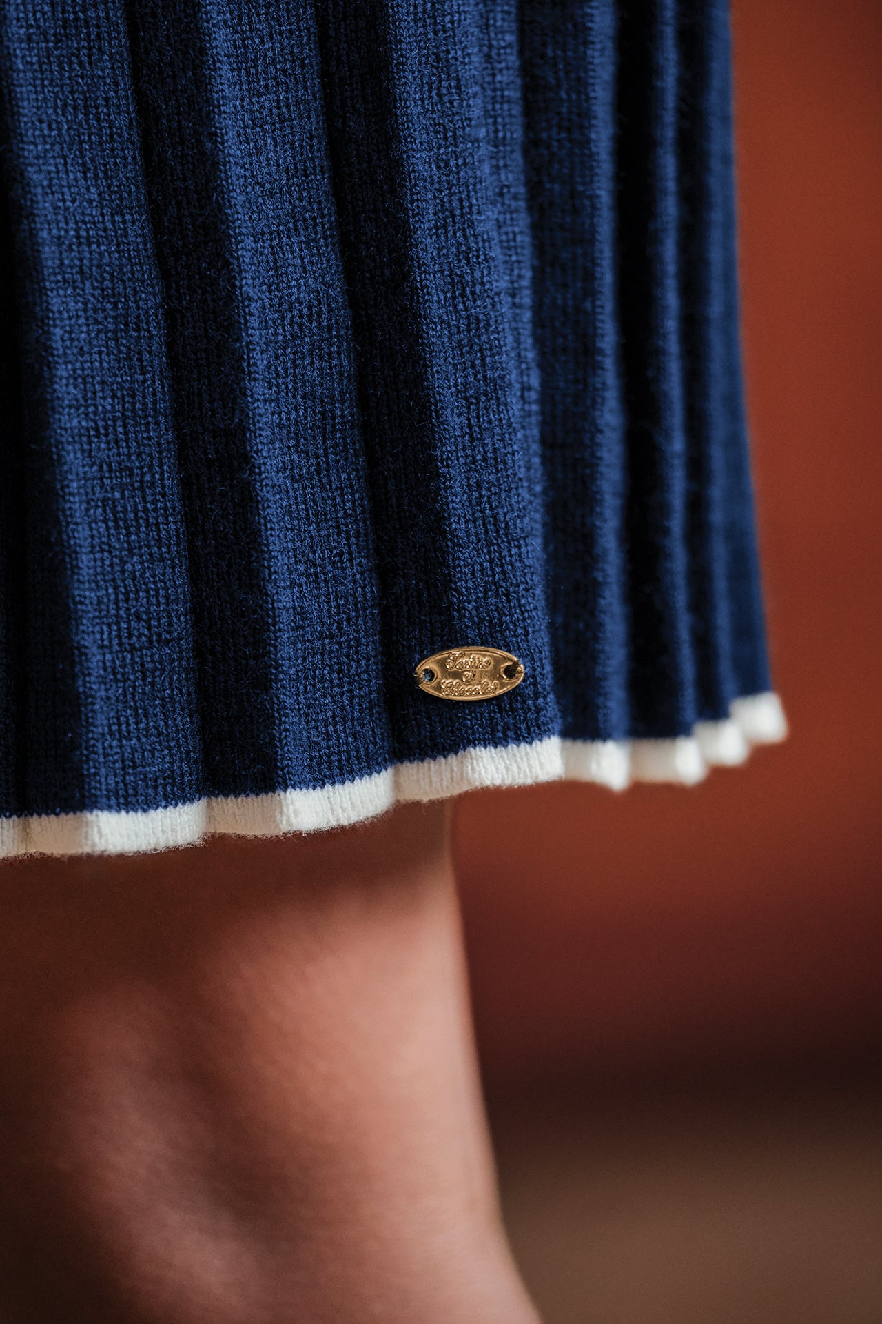 Kleid - Marineblau Falten-