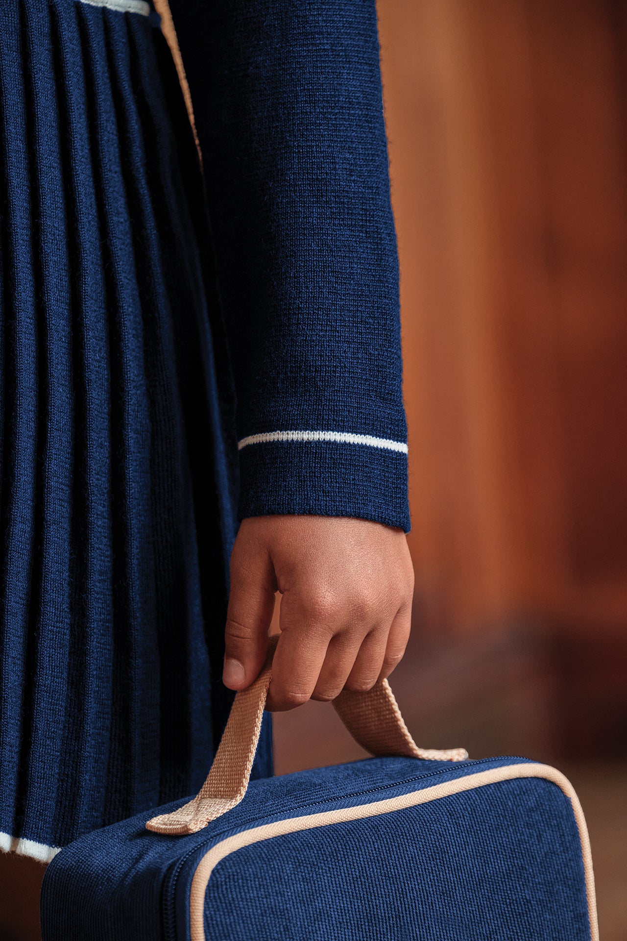 Kleid - Marineblau Falten-