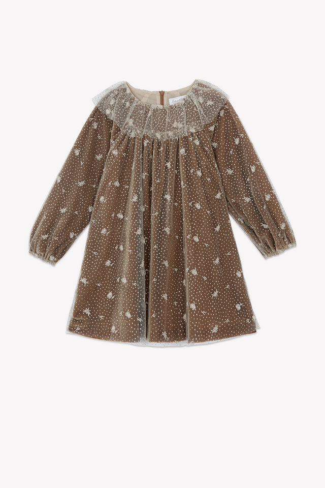 Vestito - Bronzo Velluto e tulle - Image principale