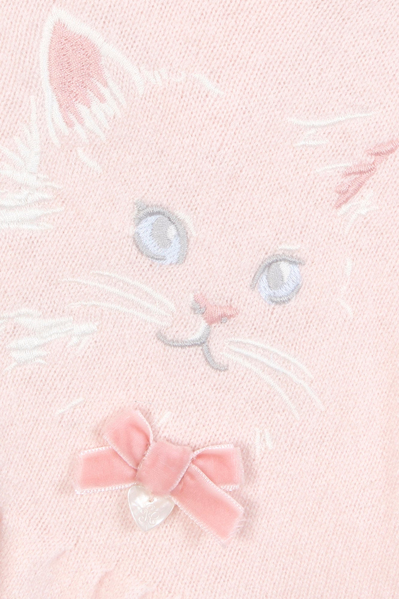 Robe - Rose pâle broderie chat