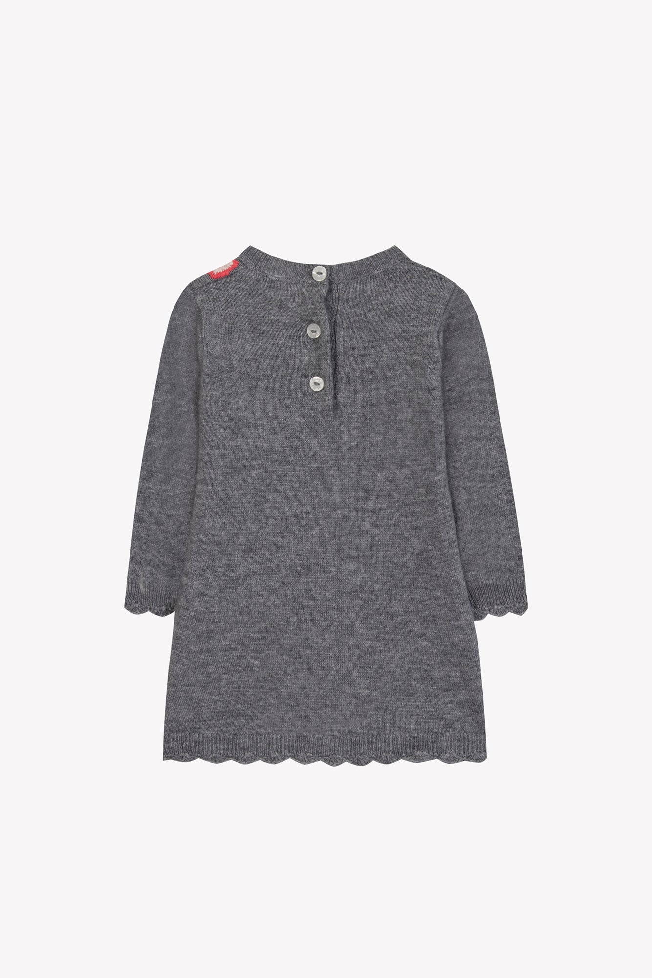 Robe - Gris chiné broderies