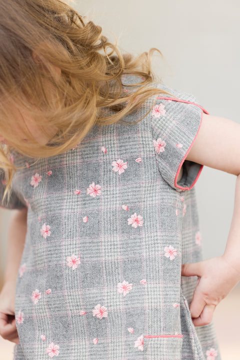 Robe - Gris chiné fleurs - Image principale