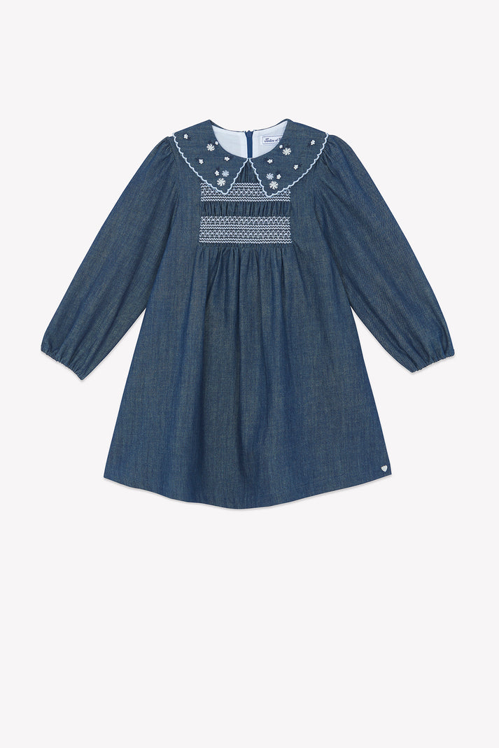Dress Chambray Peter pan collar girl Tartine et Chocolat Dress Chambray Peter pan collar girl Tartine et Chocolat