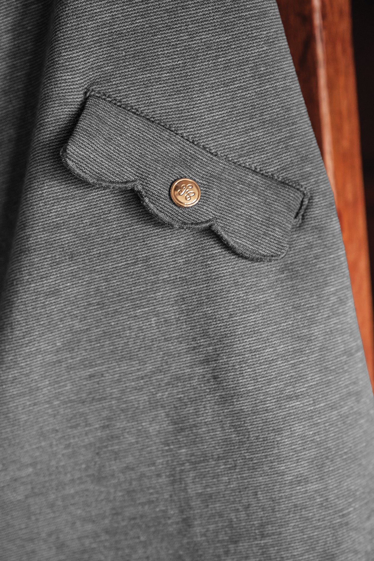 Jurk - Grijs China Kraag met ruches