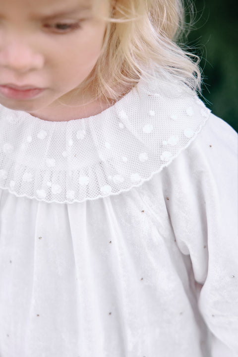 Robe - Ecru en velours - Image principale