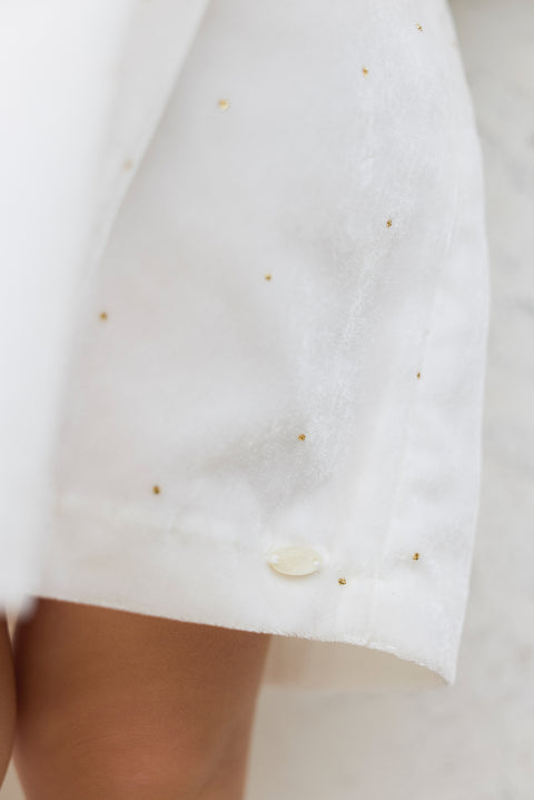Dress - Ecru velvet - Image principale