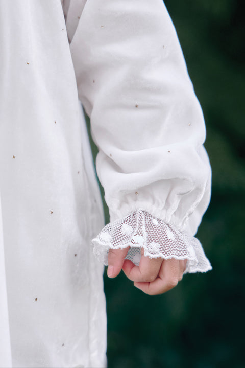 Robe - Ecru en velours - Image principale