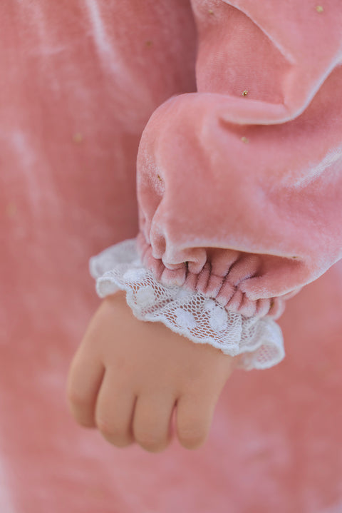 Robe - Rose poudré en velours - Image principale