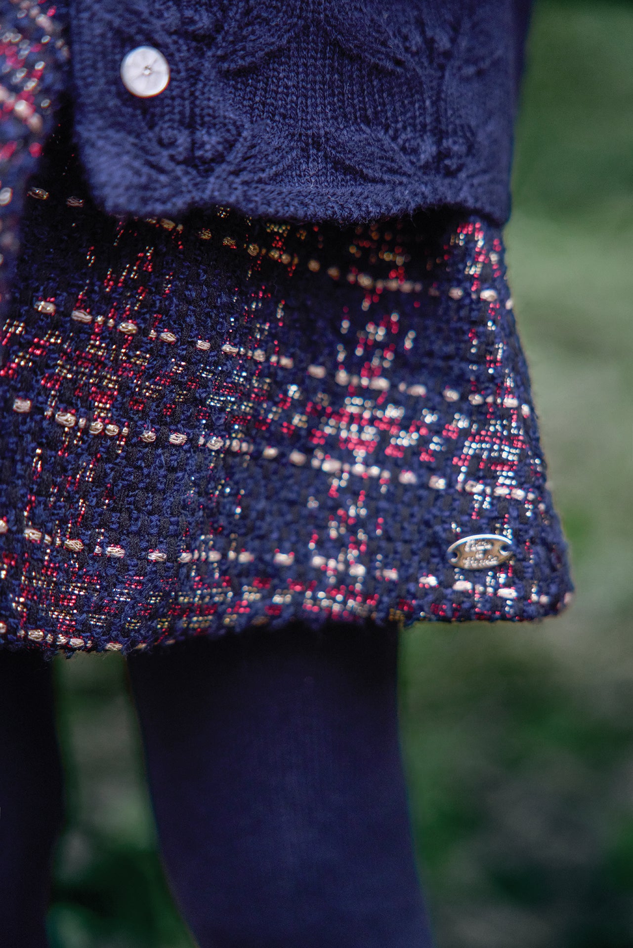 Kleid - Marineblau mit Knoten