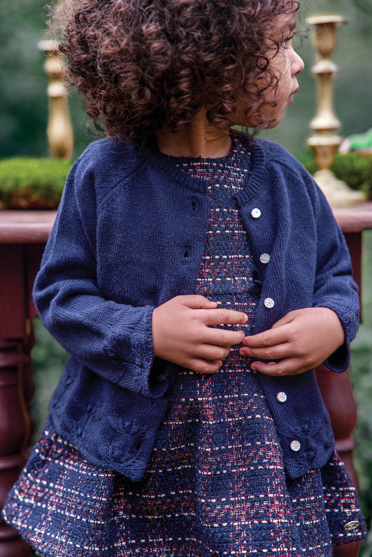 Kleid - Marineblau mit Knoten