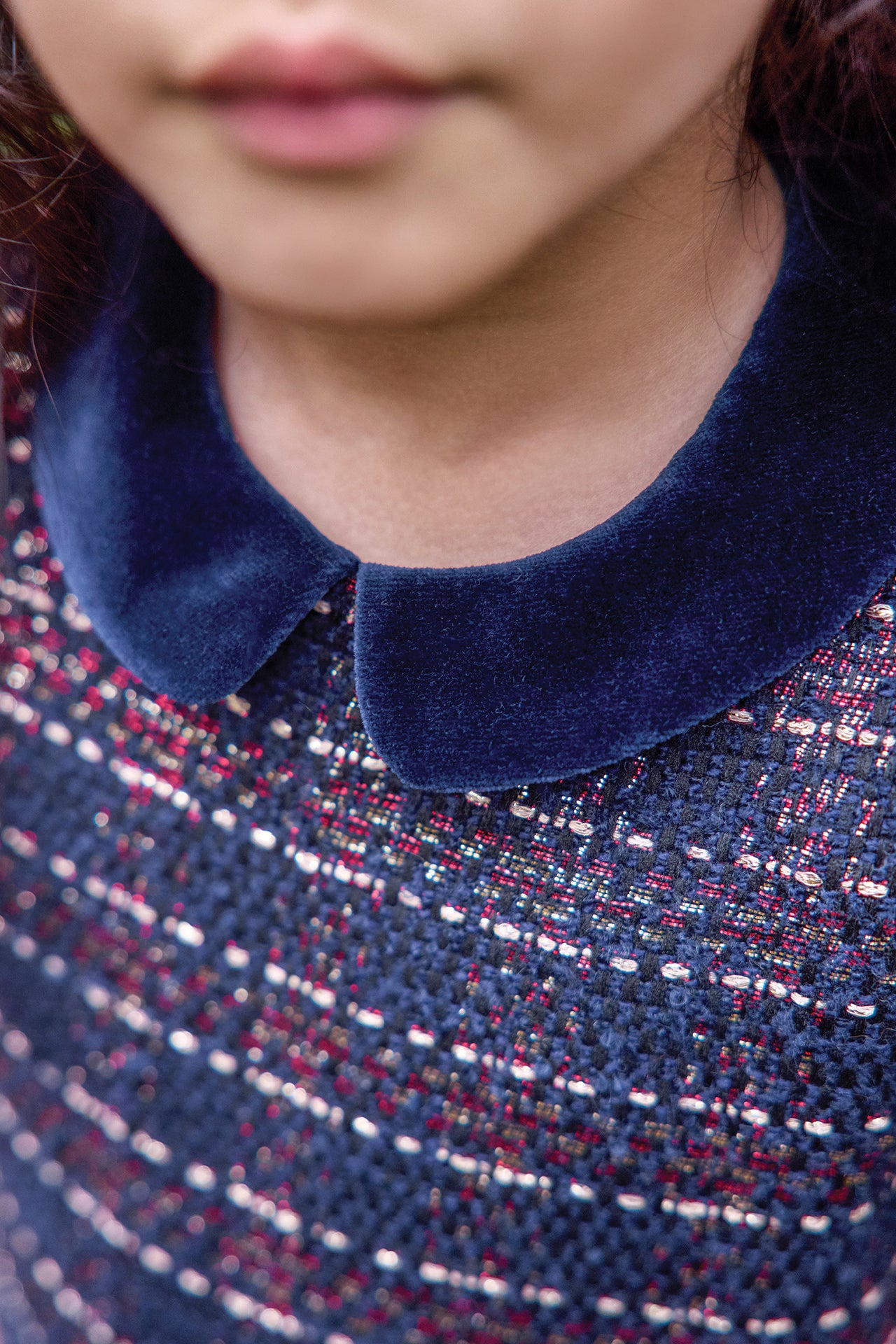 Robe - Marine col claudine