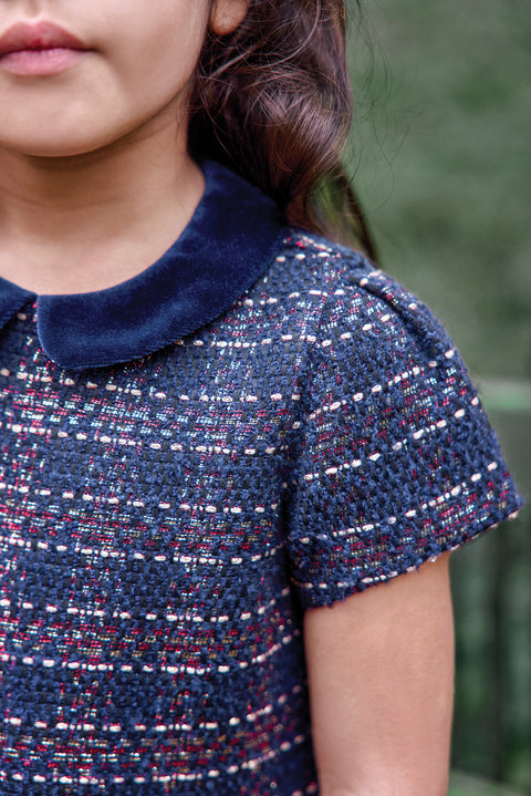 Robe - Marine col claudine - Image principale