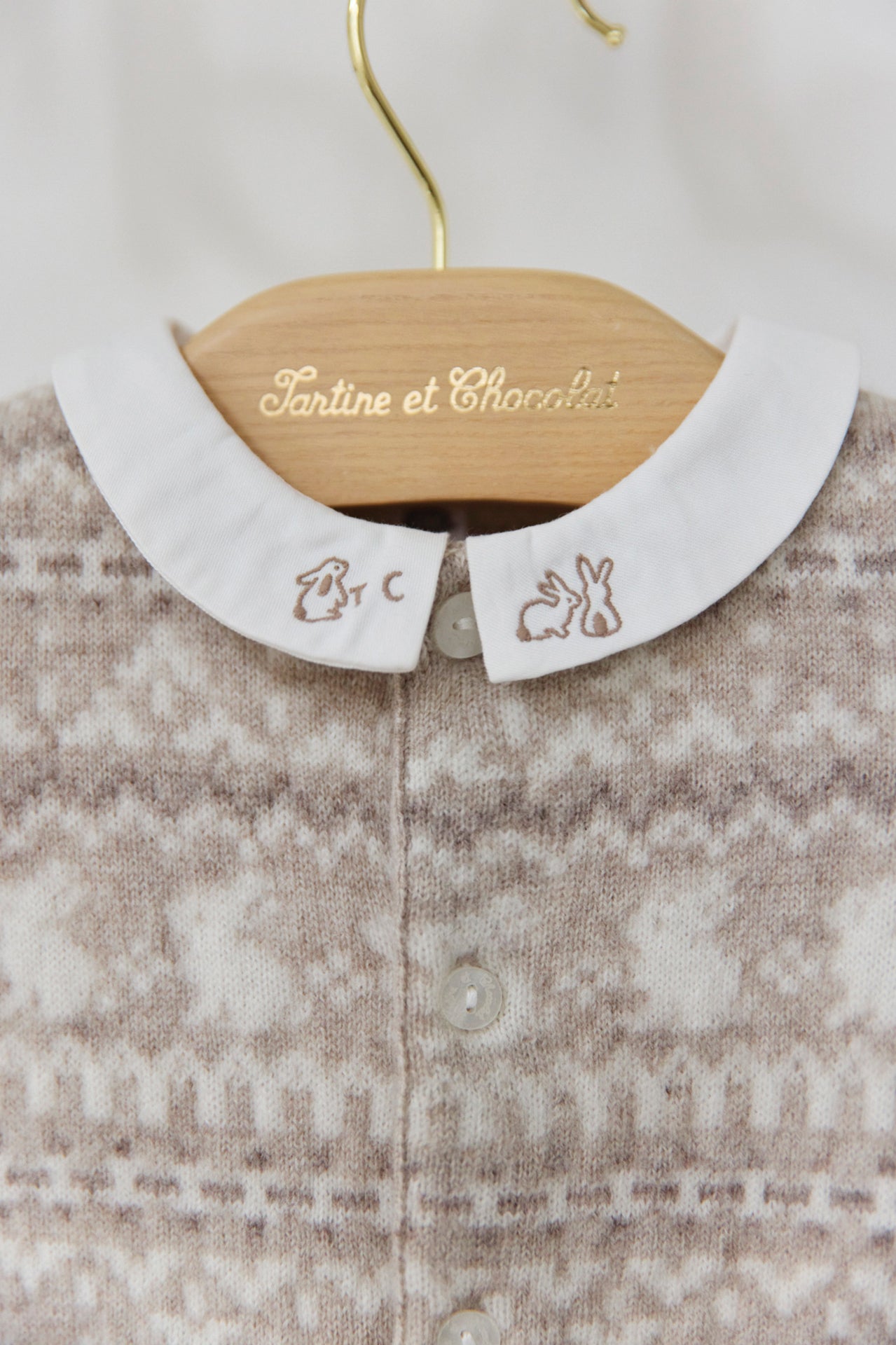 Lange Kombination - Greige jacquard