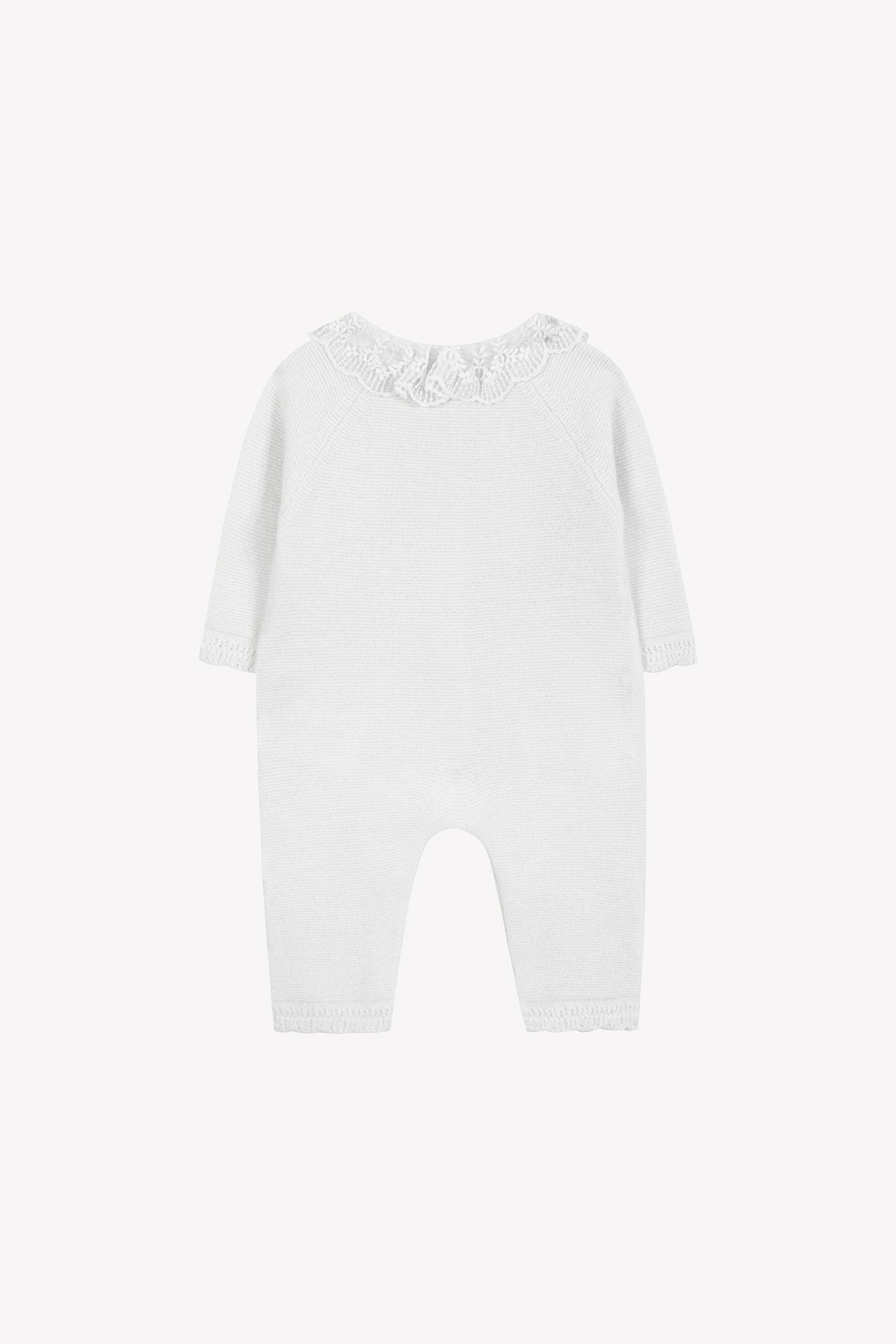 Entero largo - Marfil Cuello Encaje