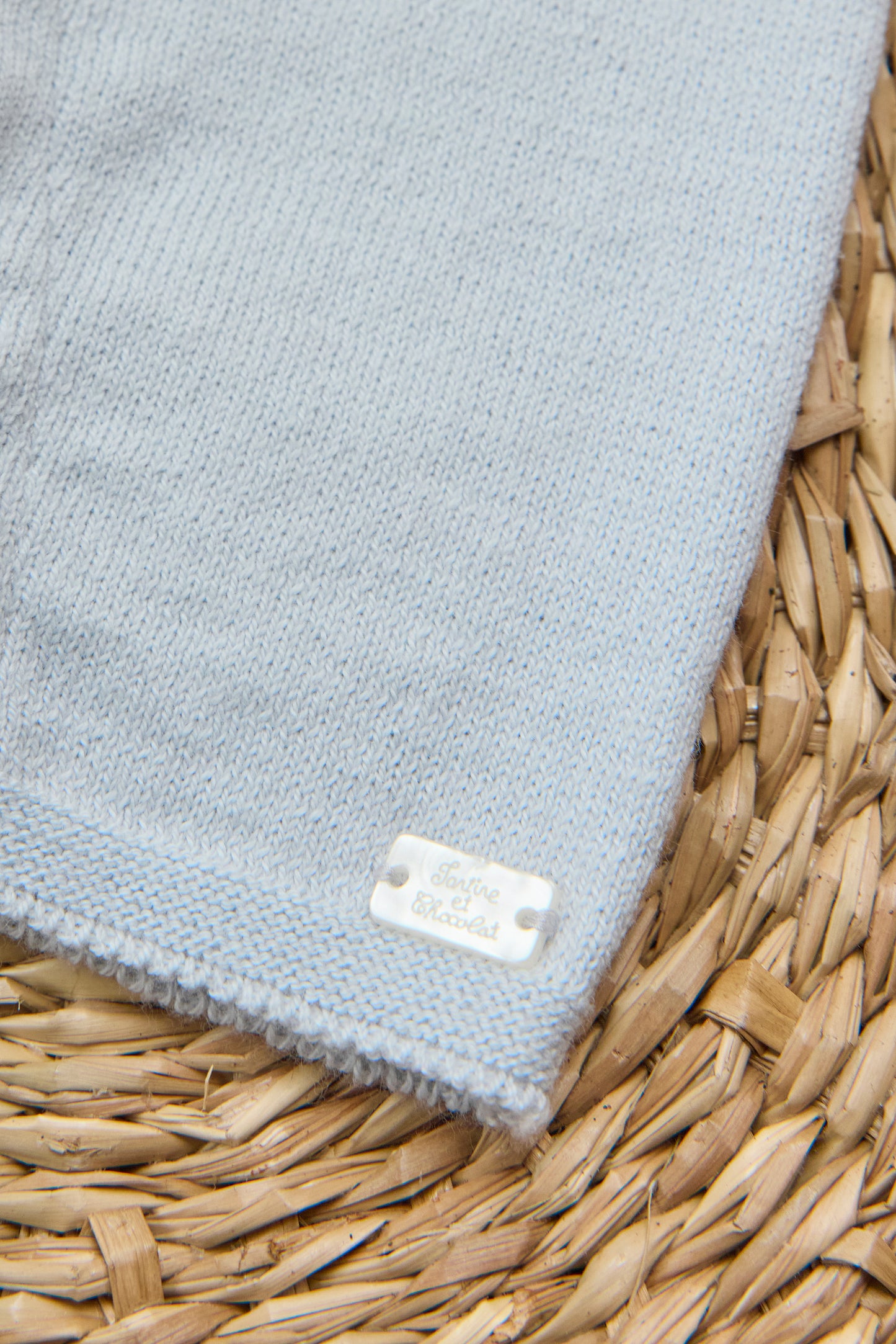 Combinaison longue - Bleu céleste broderie hérisson