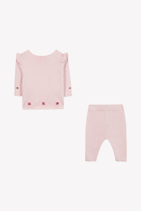 Ensemble long - Rose pâle broderies - Image principale