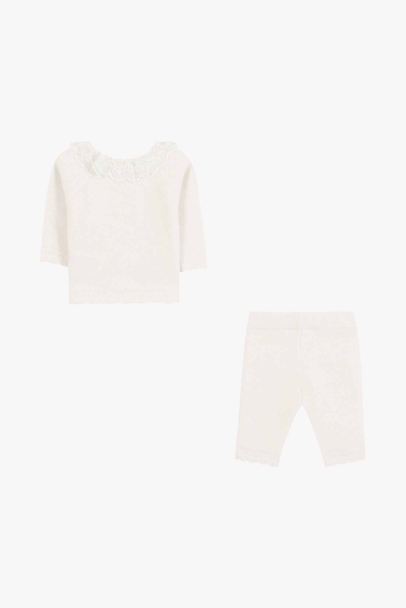 Conjunto Largo - Marfil Cuello con volantes