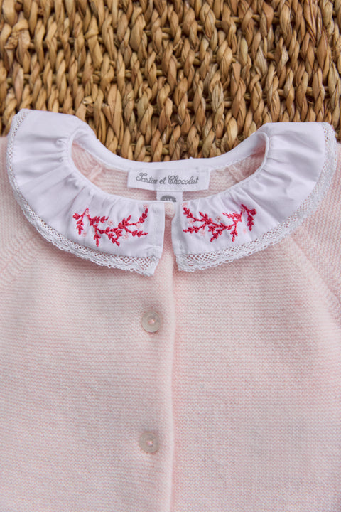 Ensemble long - Rose pâle col volanté - Image principale