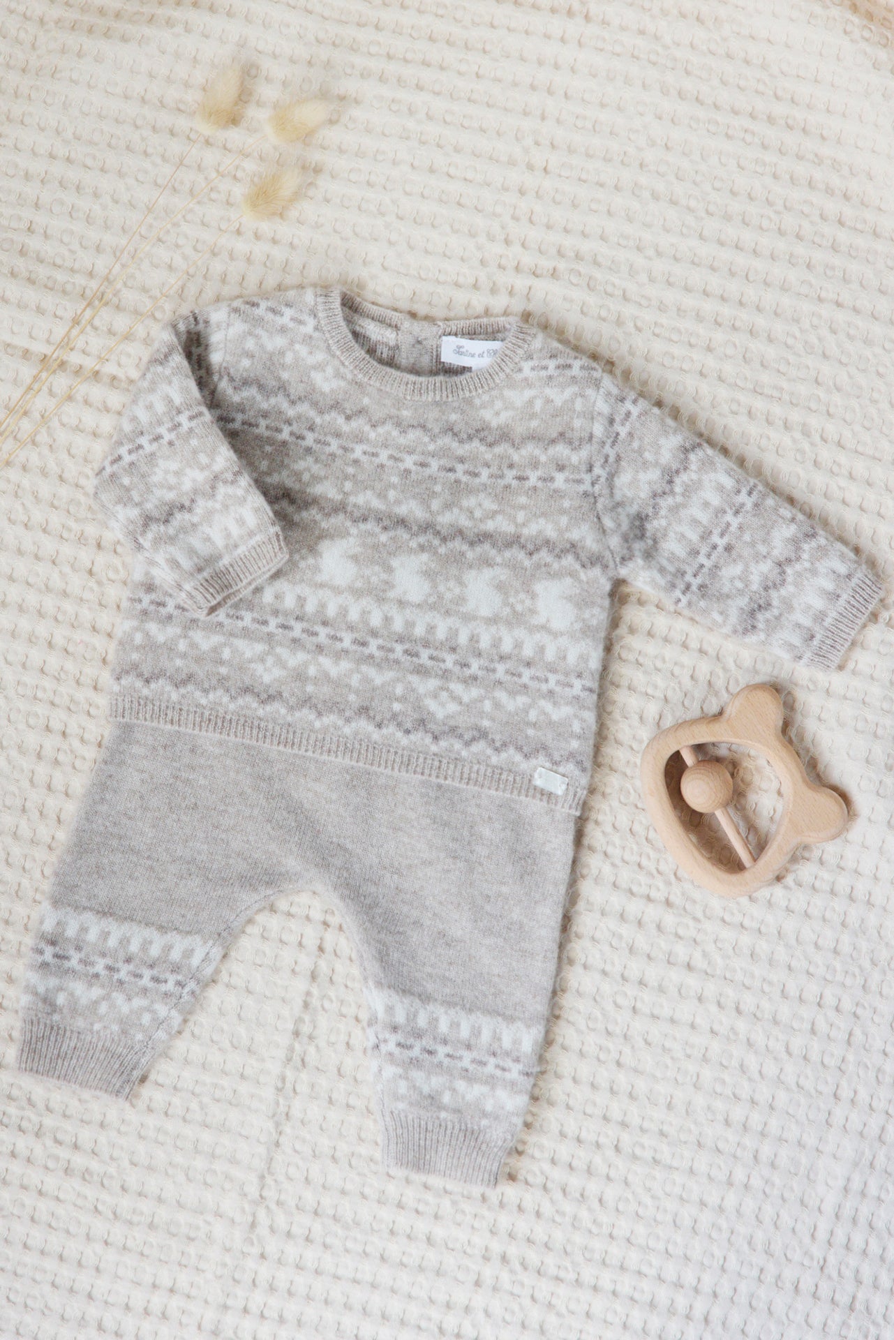 Ensemble long - Greige chiné jacquard