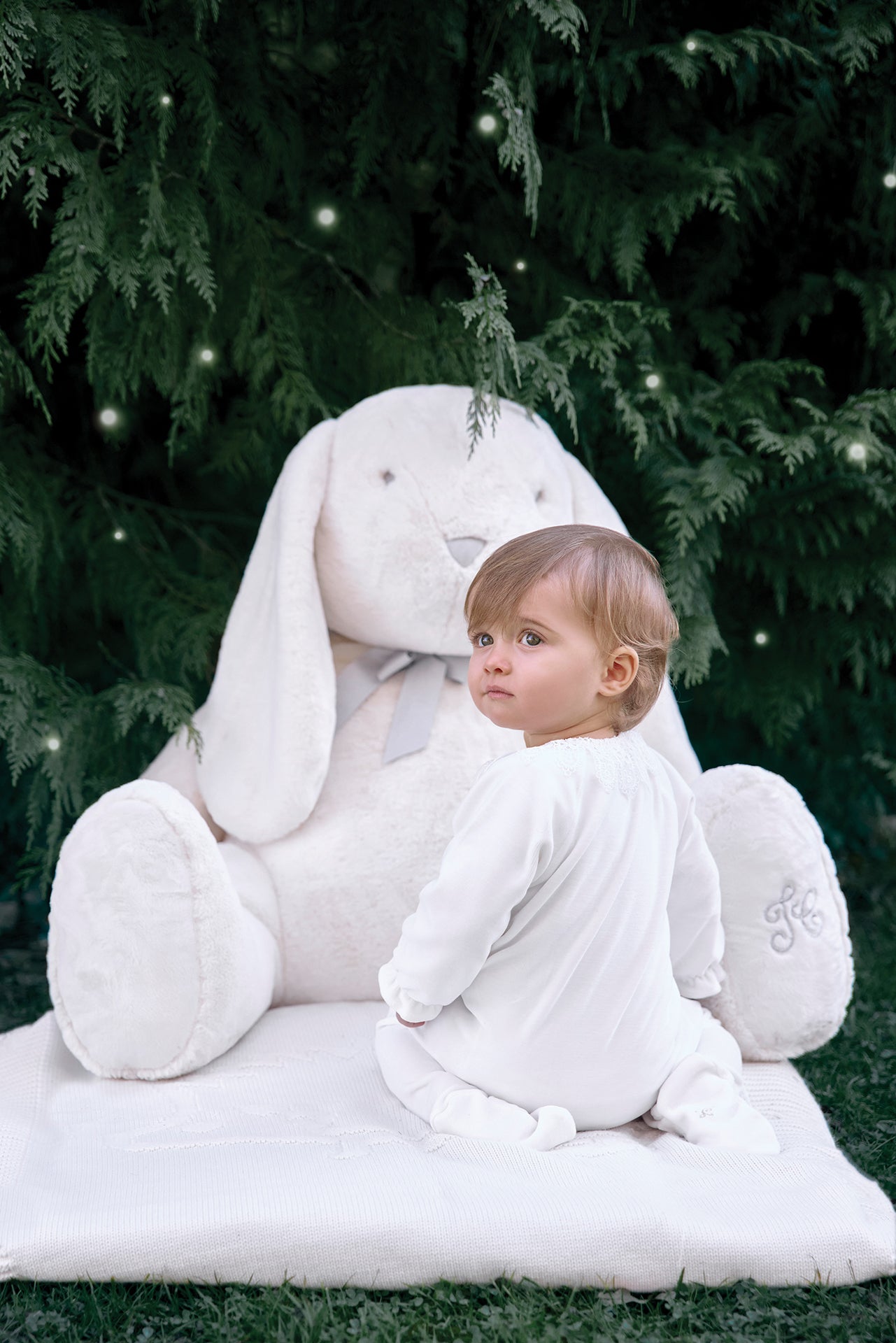 Pyjama - Ecru col velours dentelle