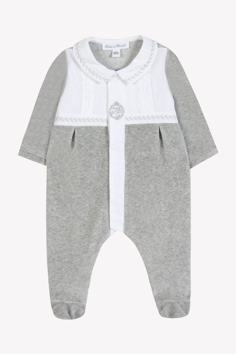 Pijama - Gris vigoré plisado de jaretas - Image principale
