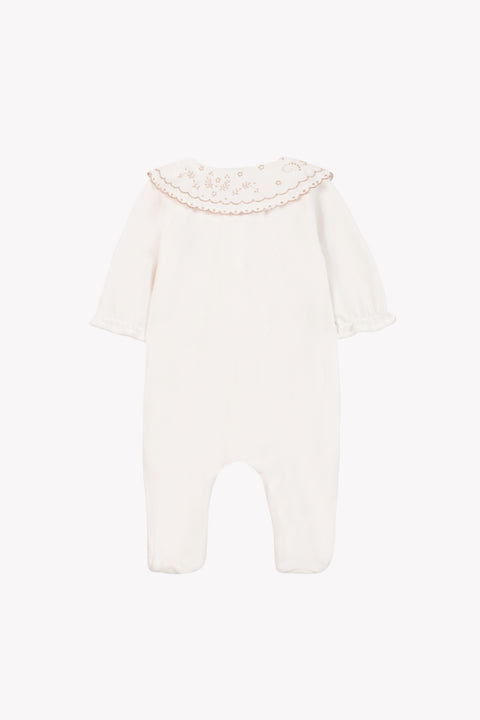 Pyjama - Ecru velours broderies - Image principale