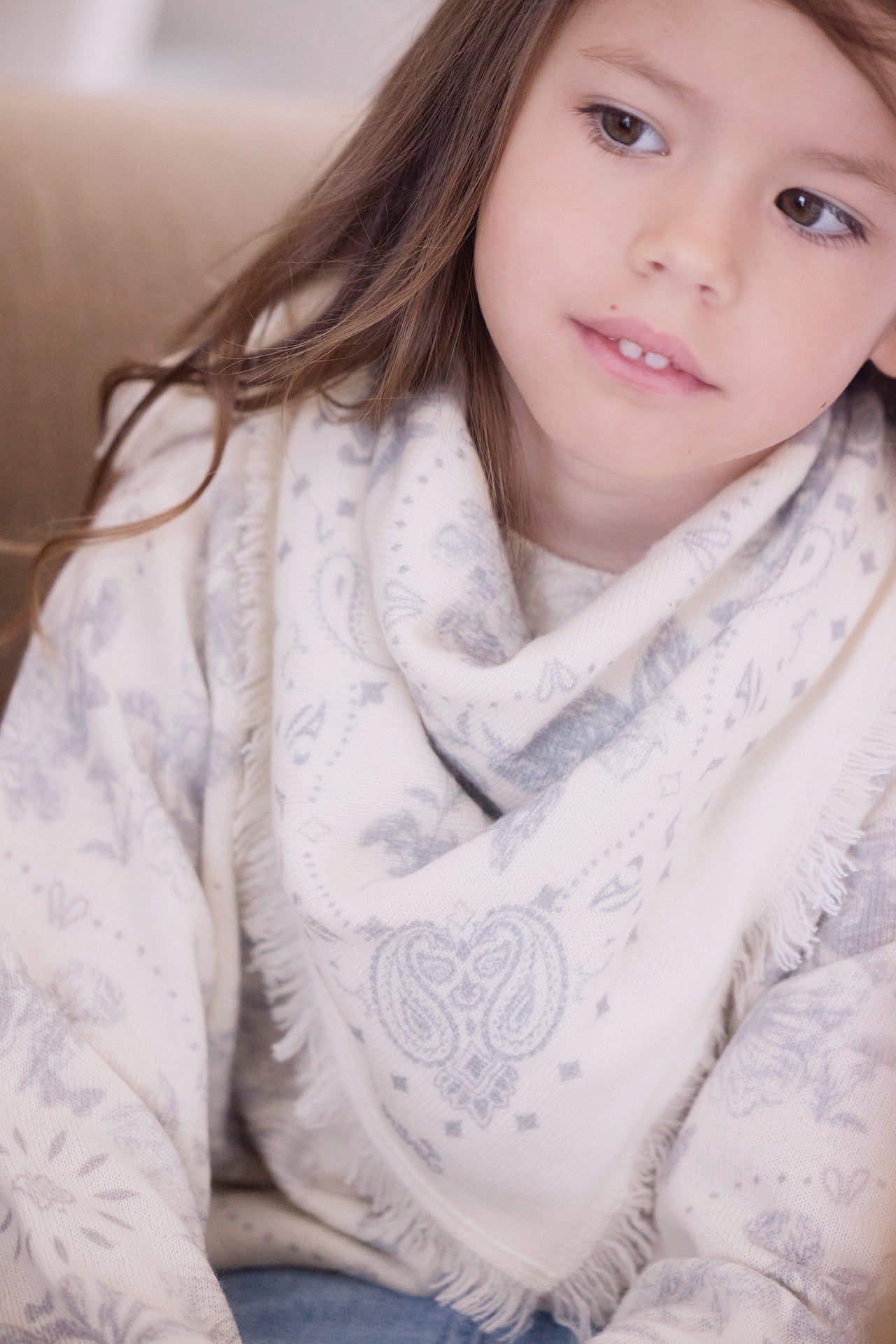 Grand Foulard - Gris clair Kujten x Tartine et Chocolat