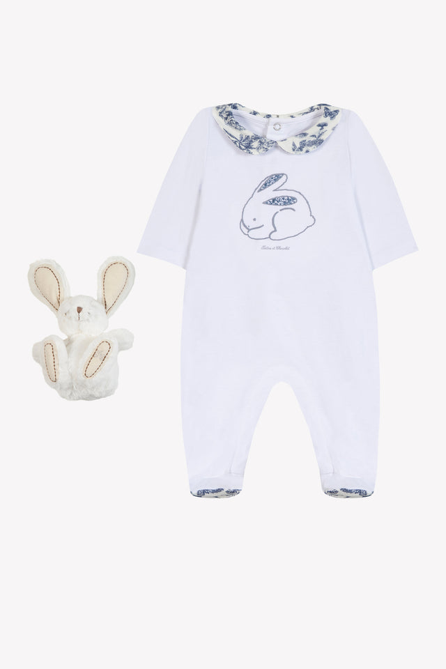 Coffret pyjama et doudou - Bleu inspiration Toile de Jouy - Image principale