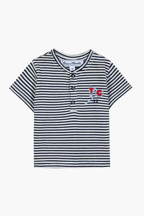 T-shirt - Marine coton rayures - Image principale