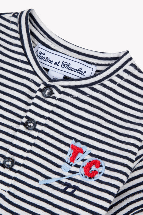 T-Shirt - Marineblau Streifens - Image principale