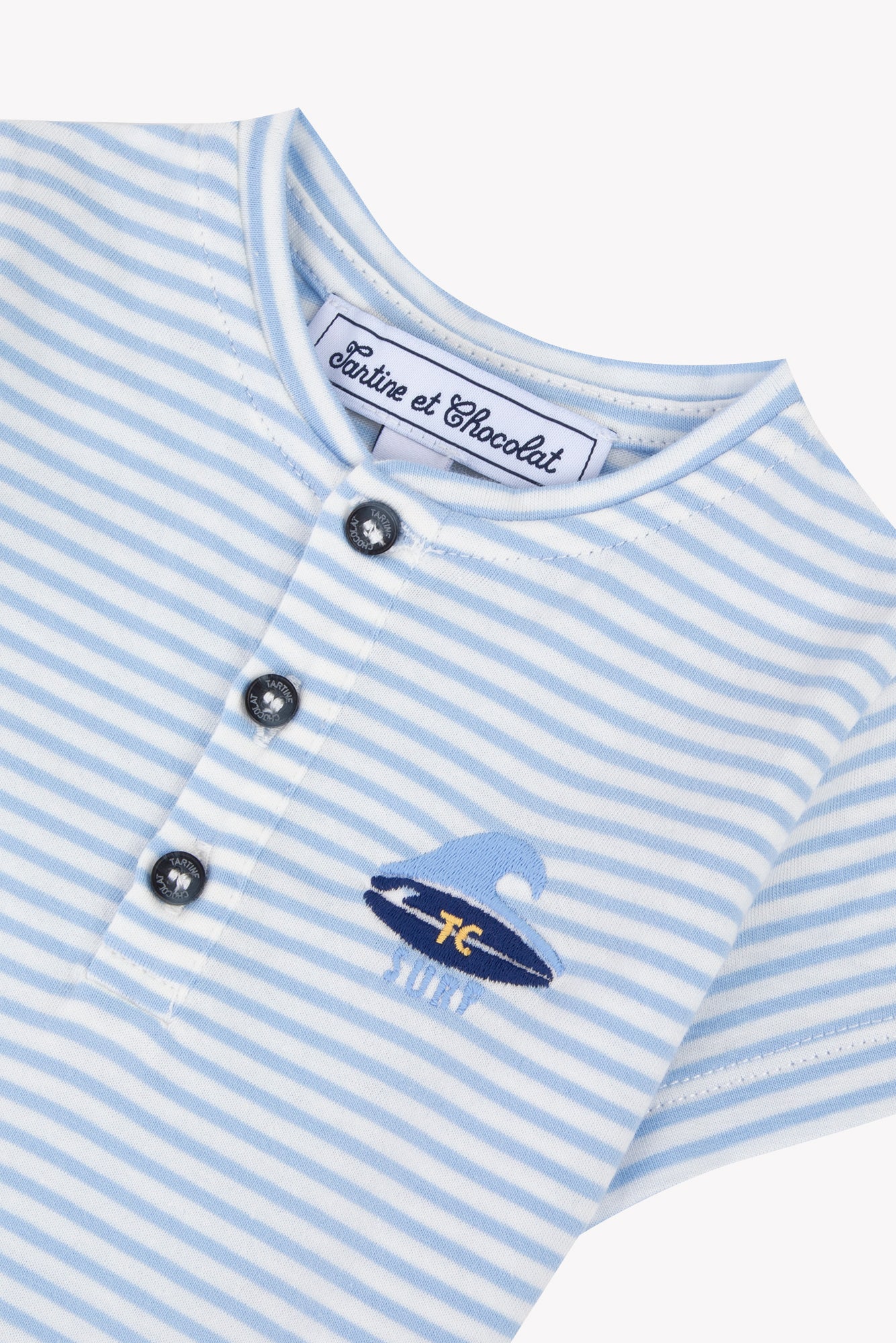 T-shirt - Blauw kust Streeps