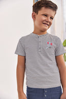 T-Shirt - Marineblau Baumwolle Streifens