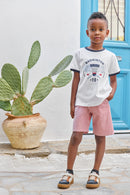 T-Shirt - Marineblau Baumwolle Illustration Badminton