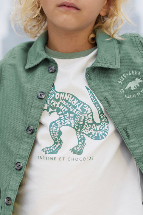 T-shirt - Ecru illustration dinosaure - Image principale