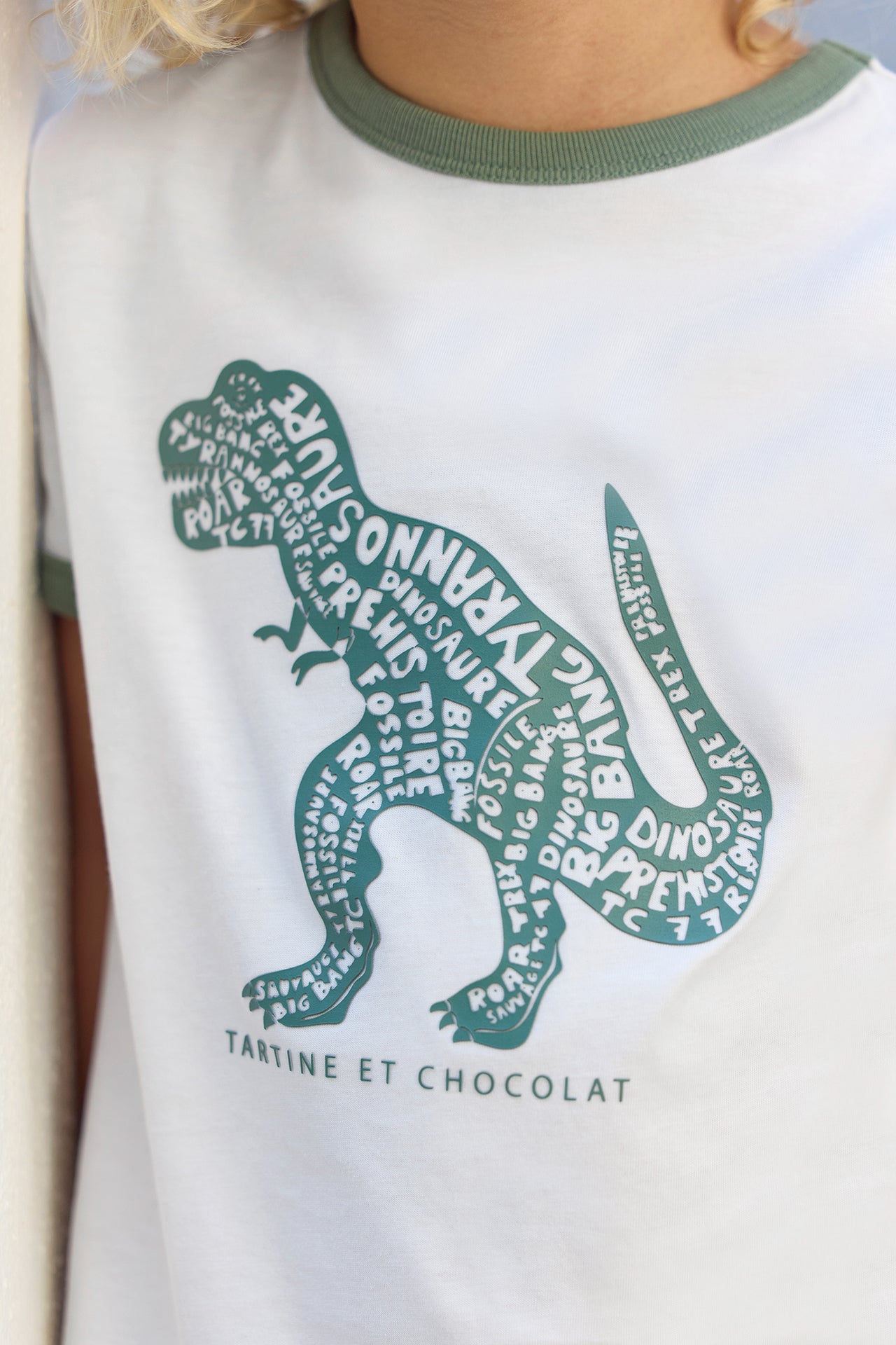 T-Shirt - Ecru Illustration Dinosaurier