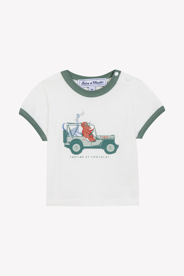 T-shirt - Ecru illustration explorateur - Image principale