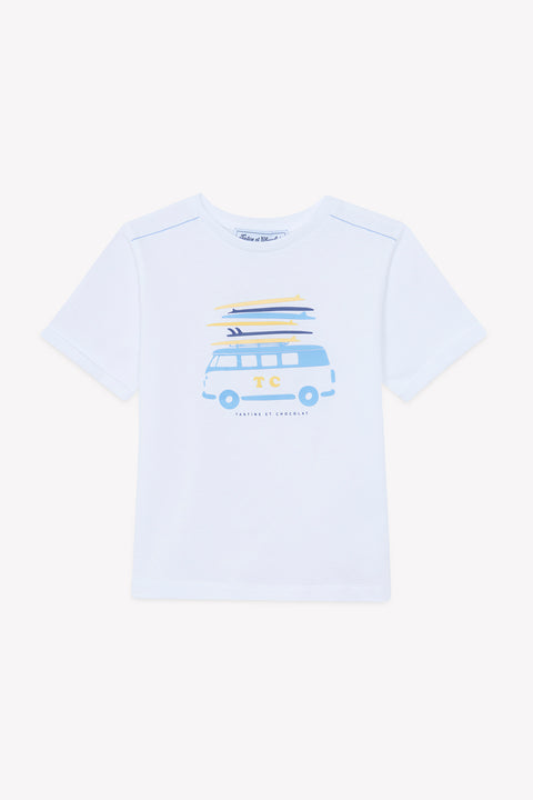 T-shirt - Bleu nuage coton illustration caravane - Image principale