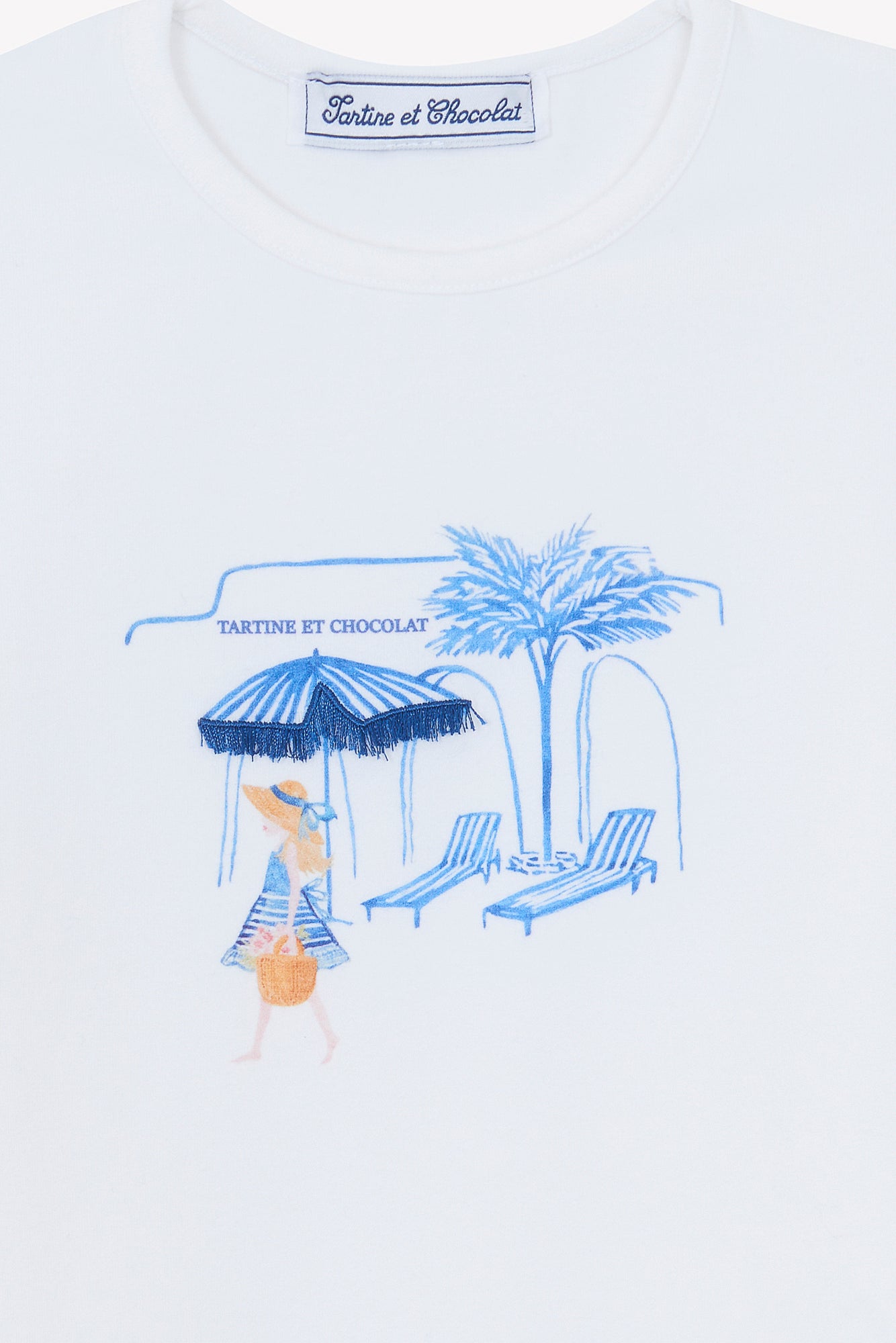 T-Shirt - Blau Illustration Strand