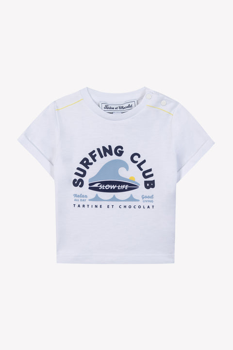 T-shirt - Blanc coton surfing club - Image principale